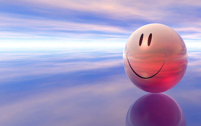 Smiley Face Sphere — Blue