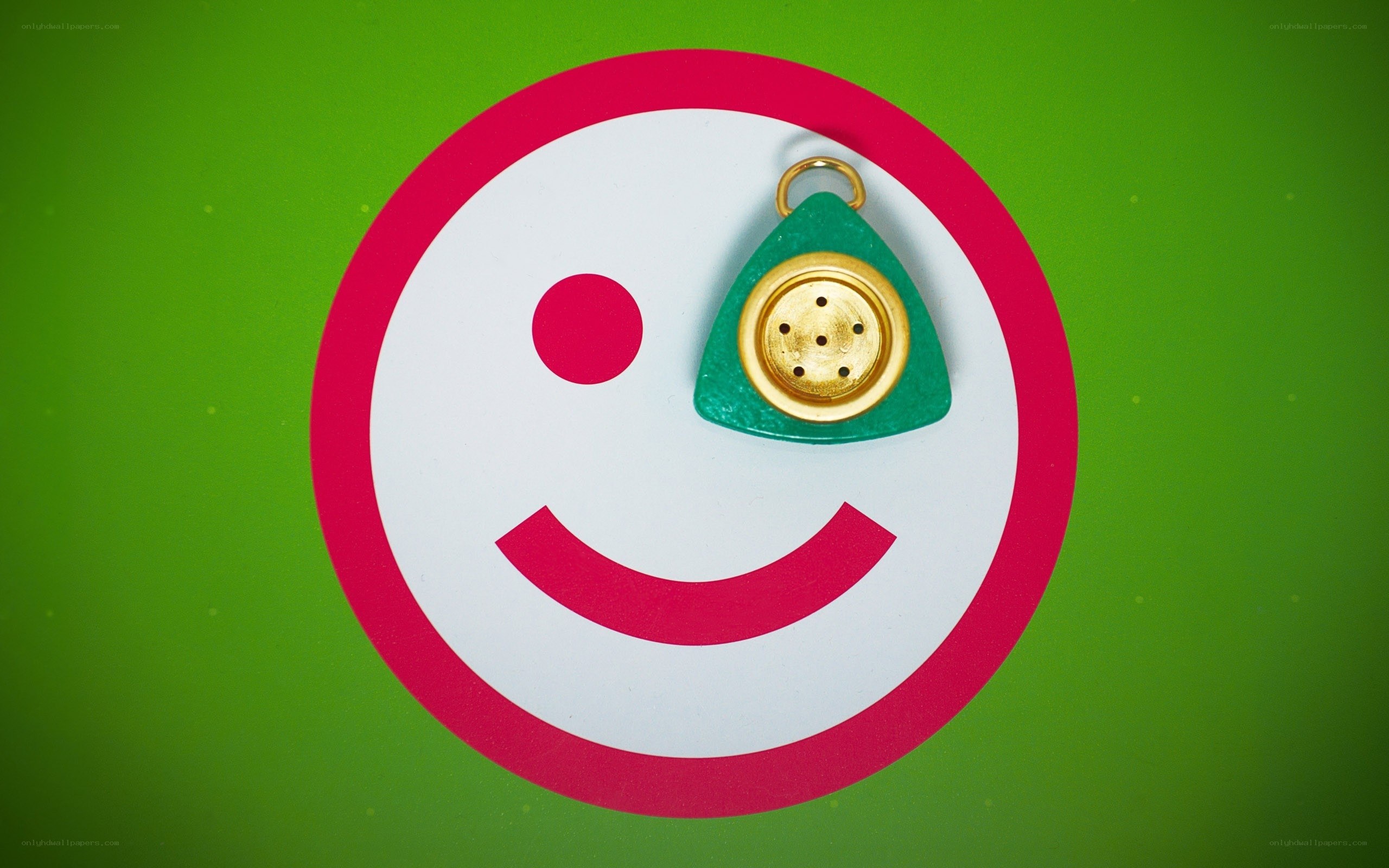 smiley face with button charm