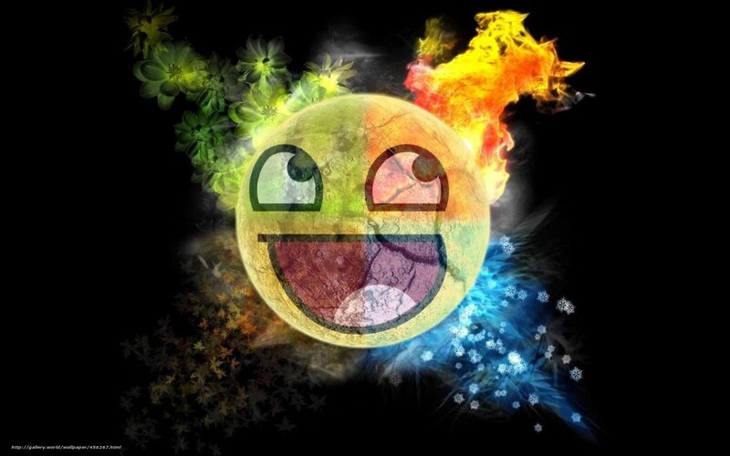 smiley face with nature elements