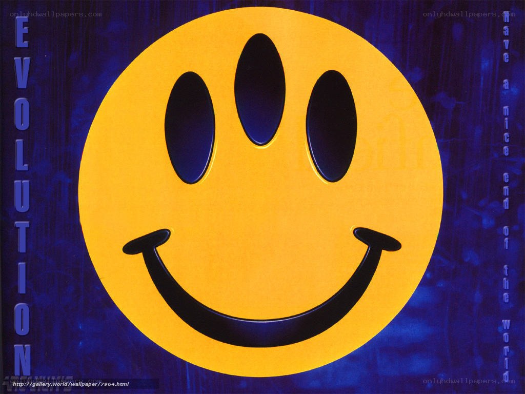 Smiley face with three eyes