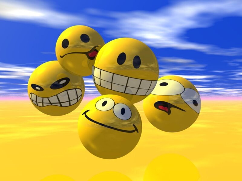 Smiley Faces in Sky — Yellow