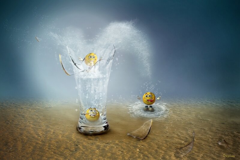 Smiley Faces in Water