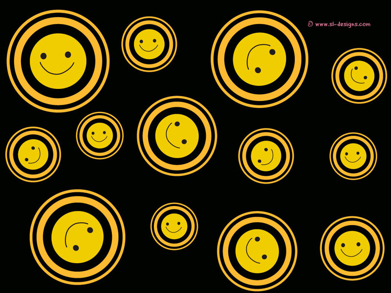 smiley faces on black