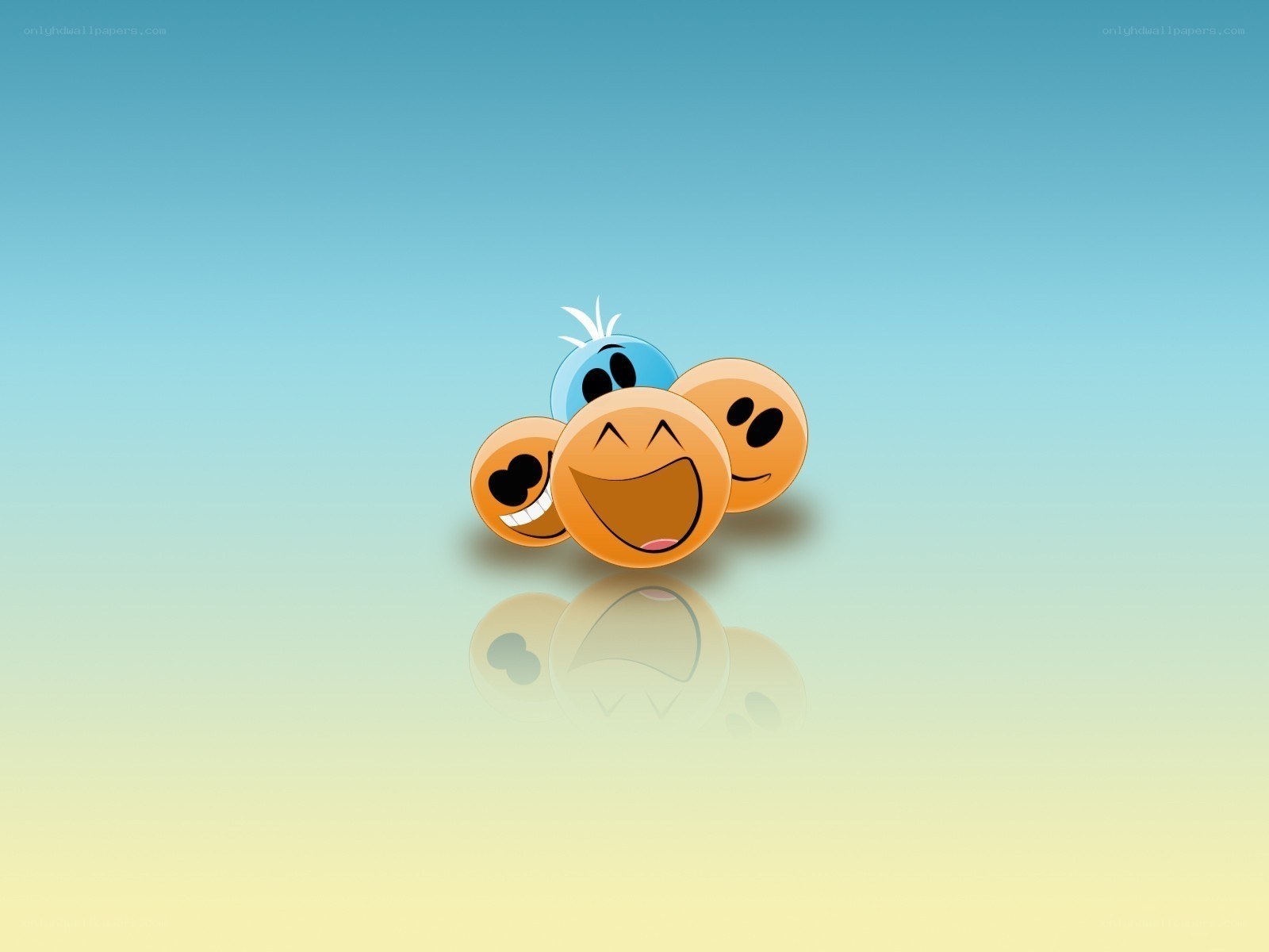 smiley faces on gradient