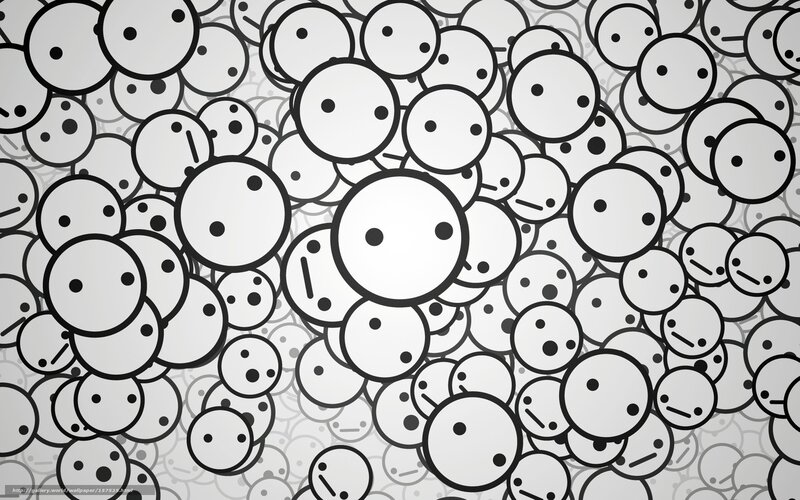 Smiley Faces Pattern — Black, Neutral