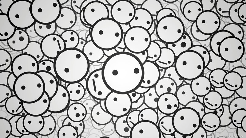 Smiley Faces Pattern — Black, Neutral, Vector Art