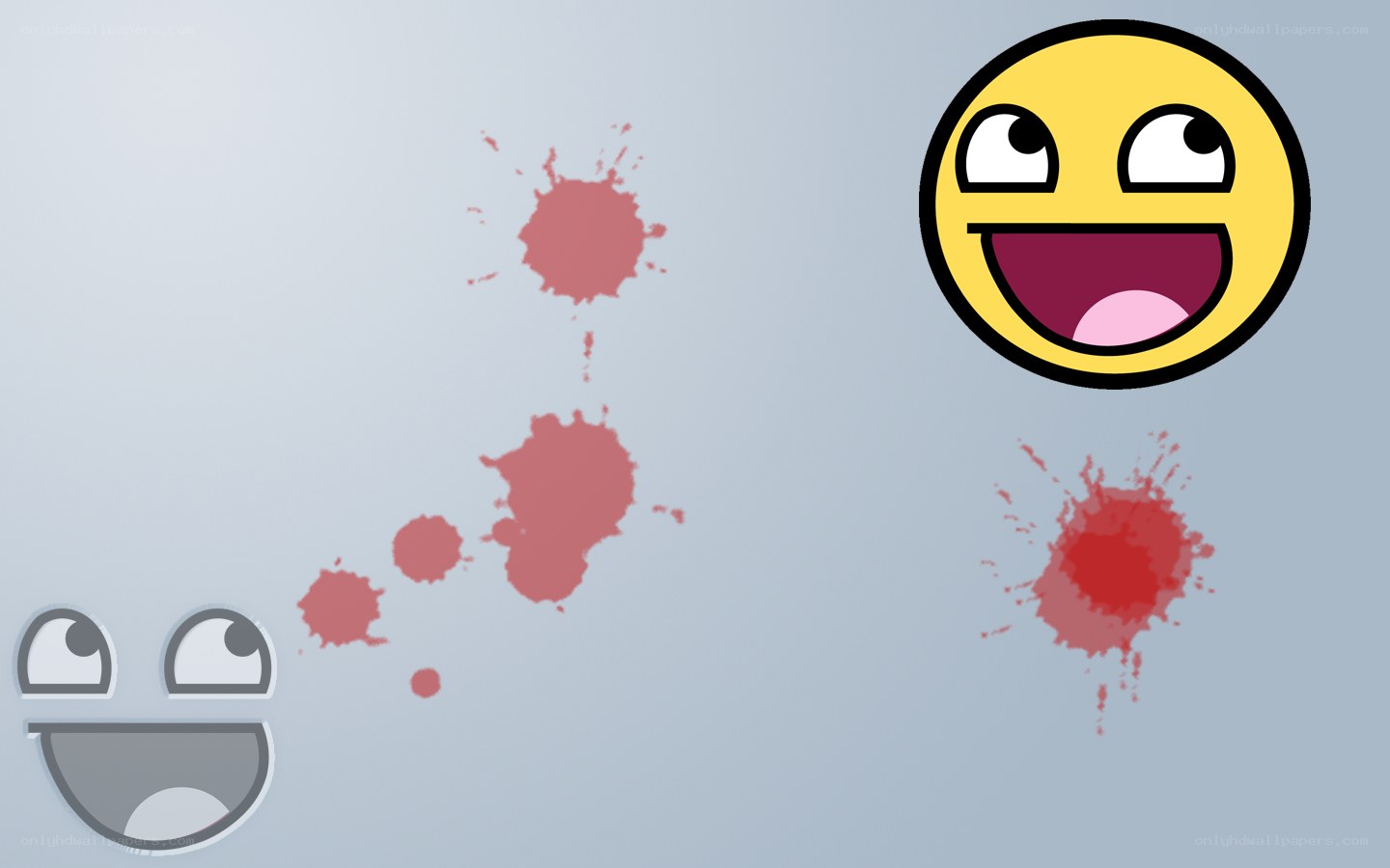 Smiley faces with blood splatters