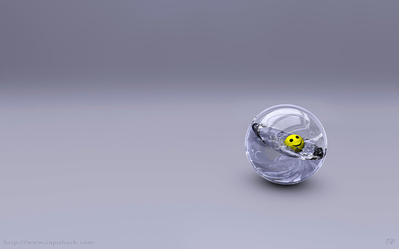 Smiley in a glass sphere