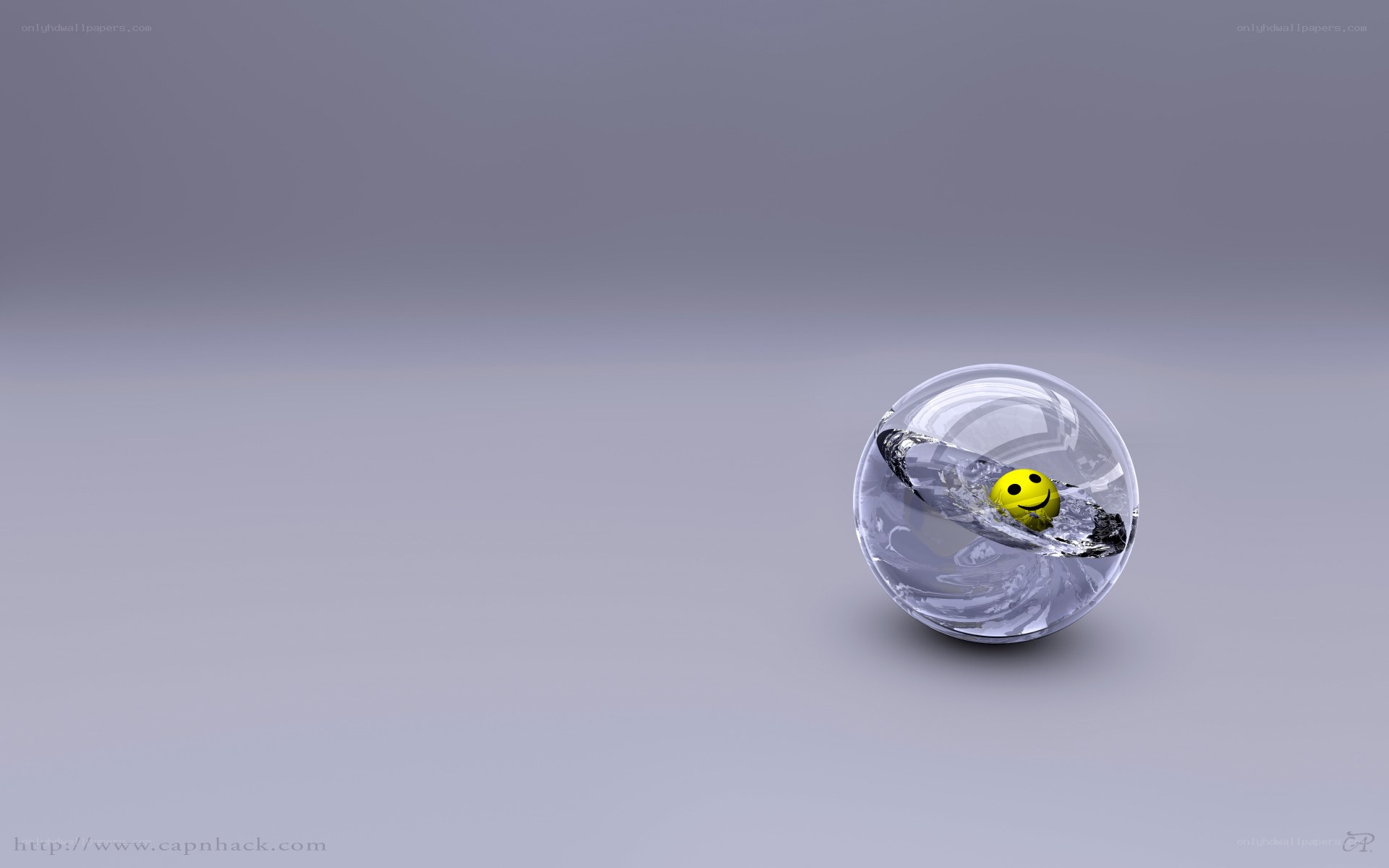 Smiley in a glass sphere