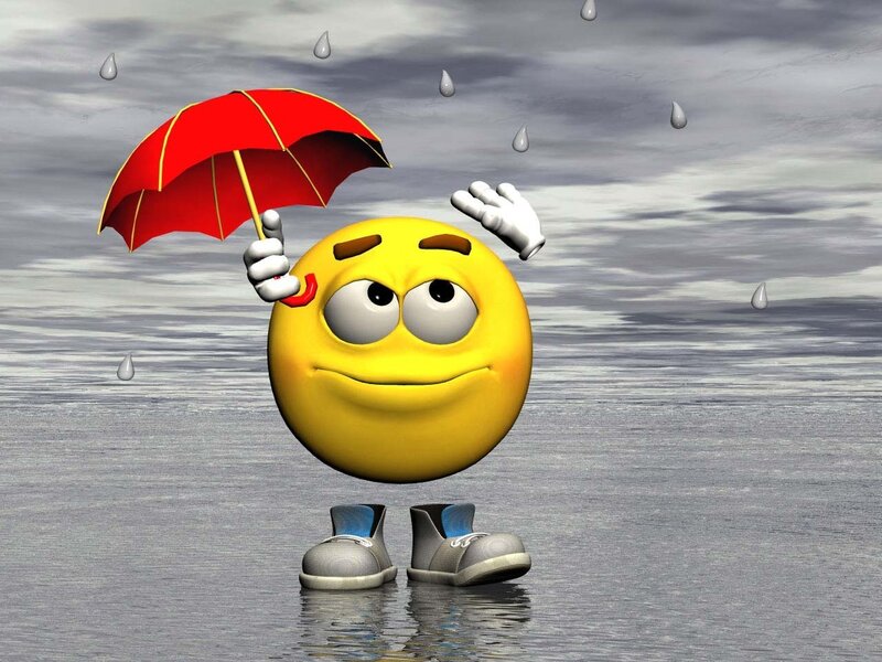 Smiley in the rain