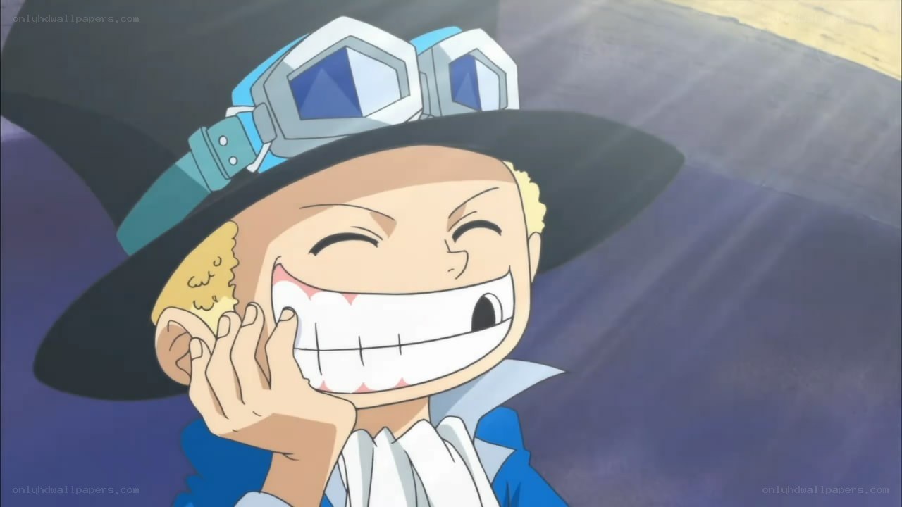 Smiling anime character with goggles