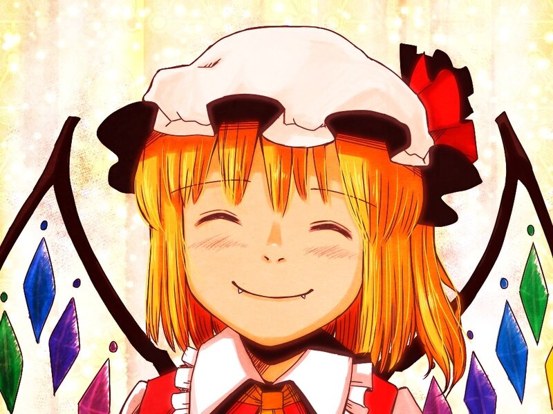 smiling anime girl with hat