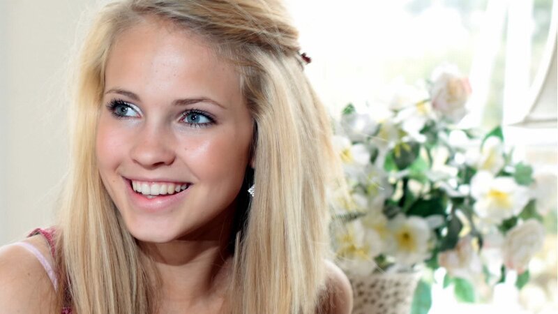 smiling blonde woman