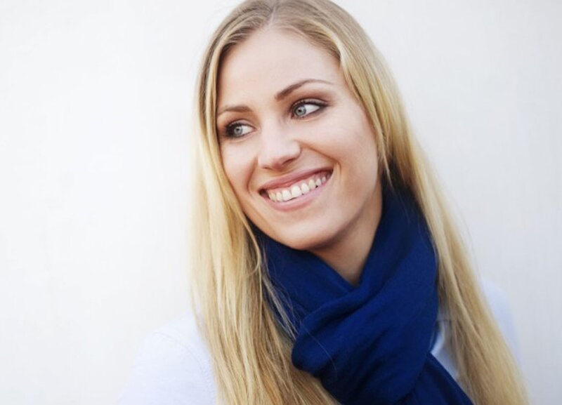 smiling blonde woman