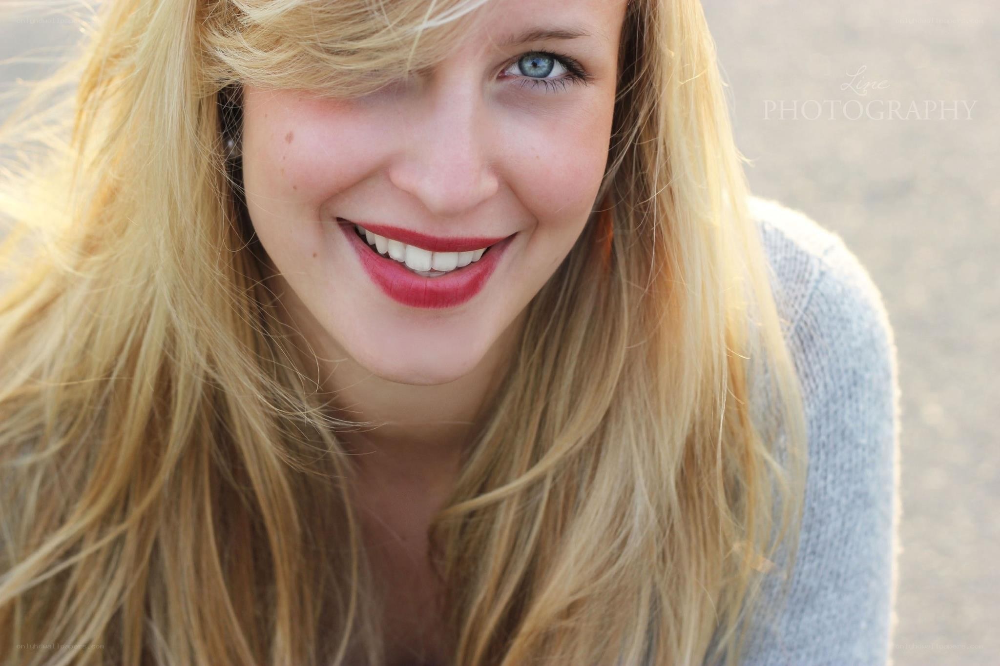 smiling blonde woman