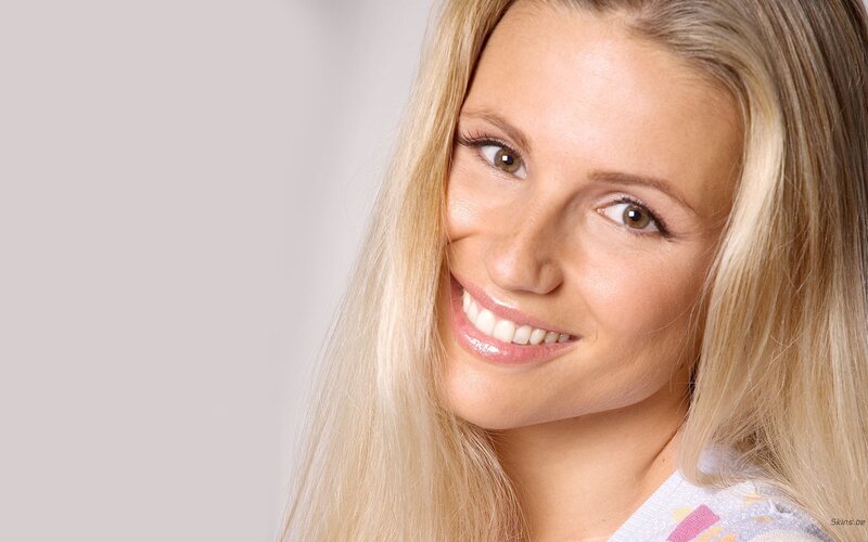 smiling blonde woman