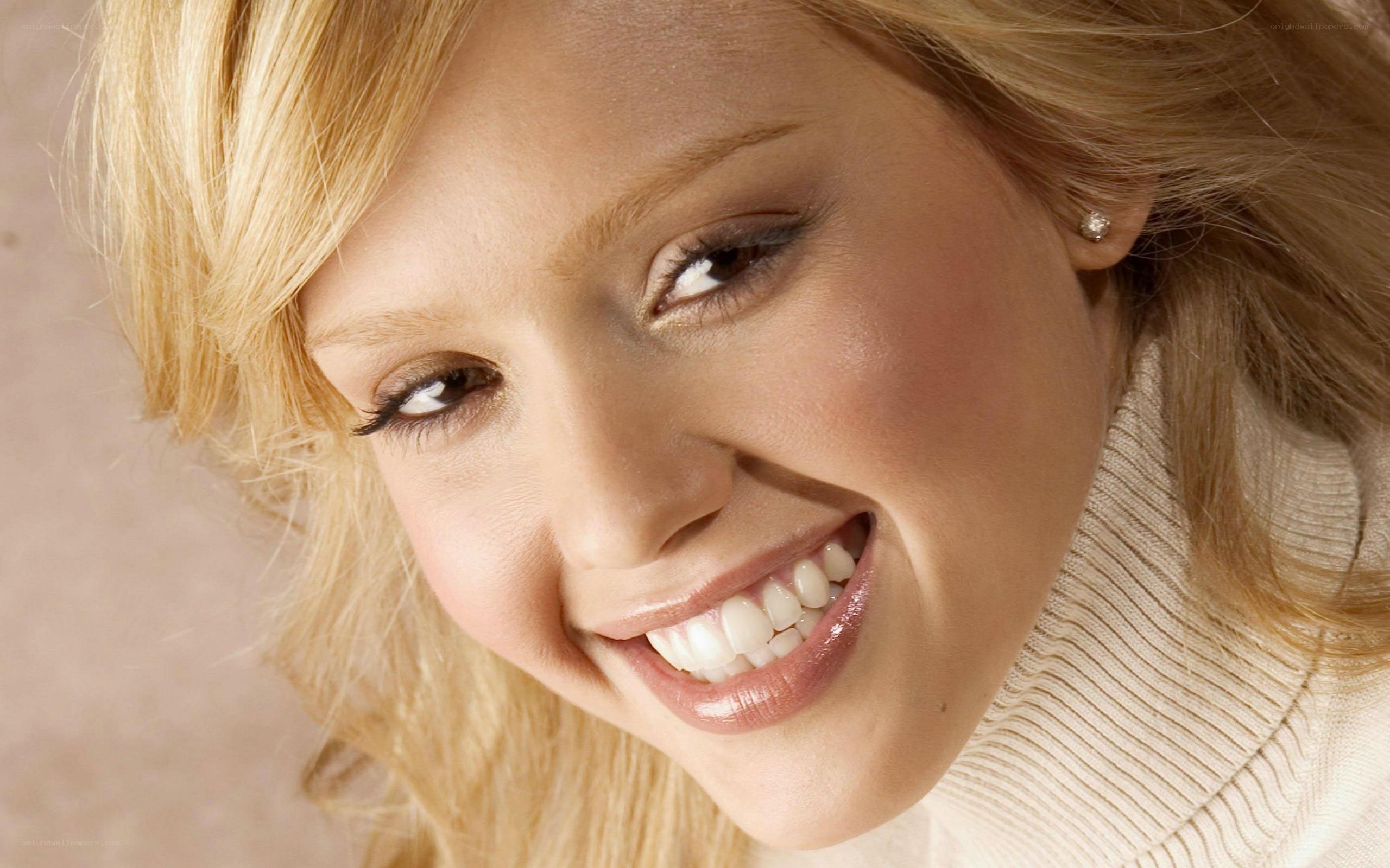 smiling blonde woman
