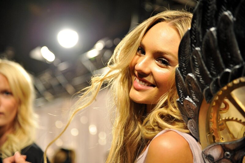 smiling blonde woman at event