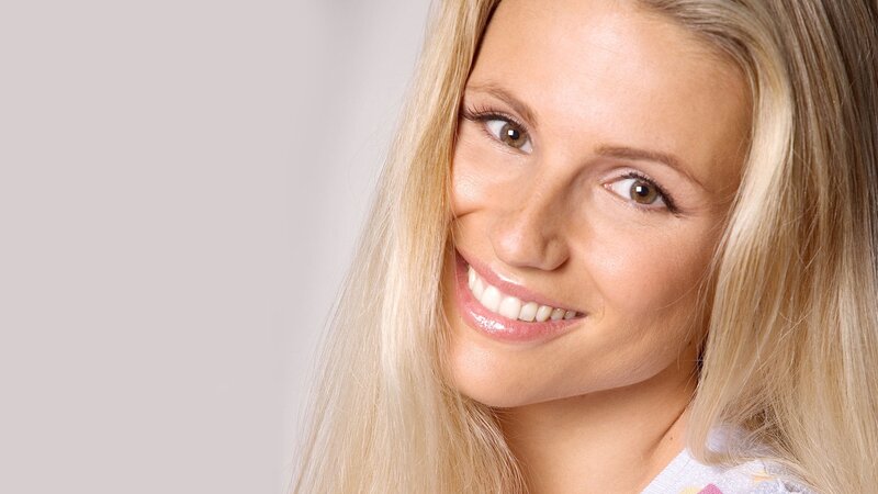 smiling blonde woman portrait