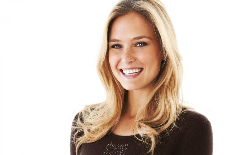 smiling blonde woman portrait