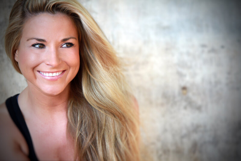 smiling blonde woman portrait