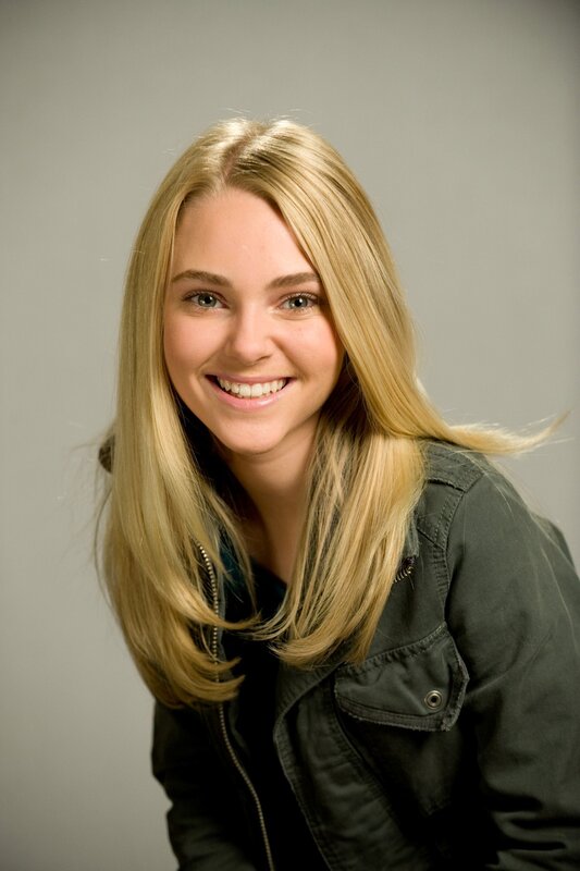 smiling blonde woman portrait