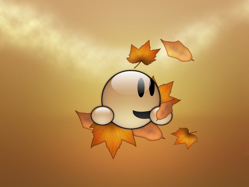 Smiling Character with Leaves
