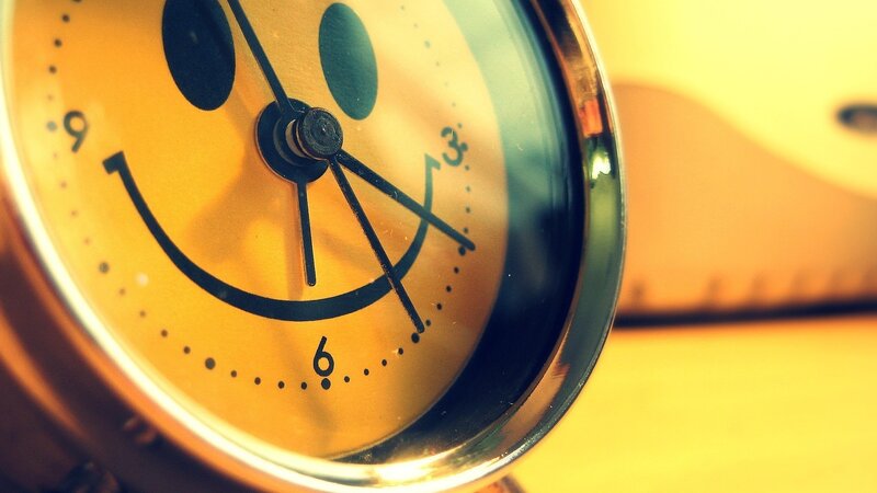 smiling clock face