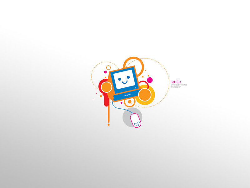 smiling computer desktop wallpaper
