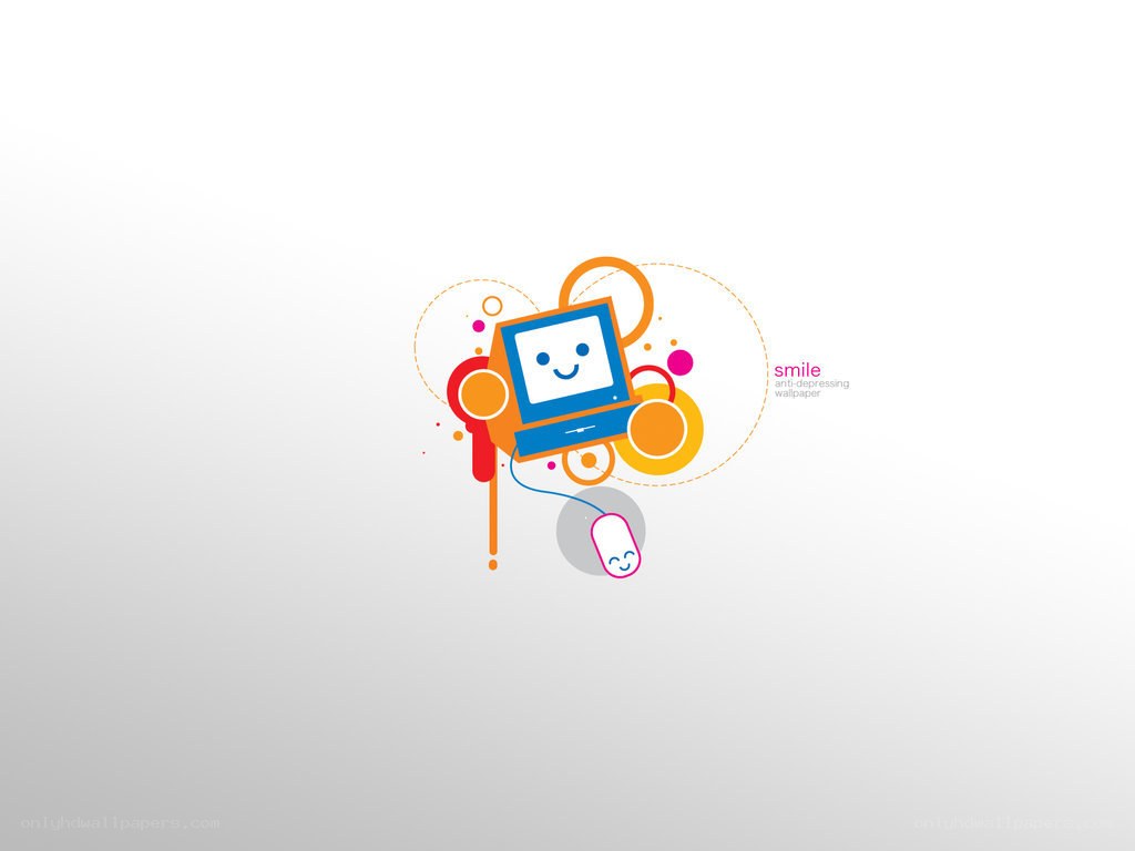 smiling computer desktop wallpaper