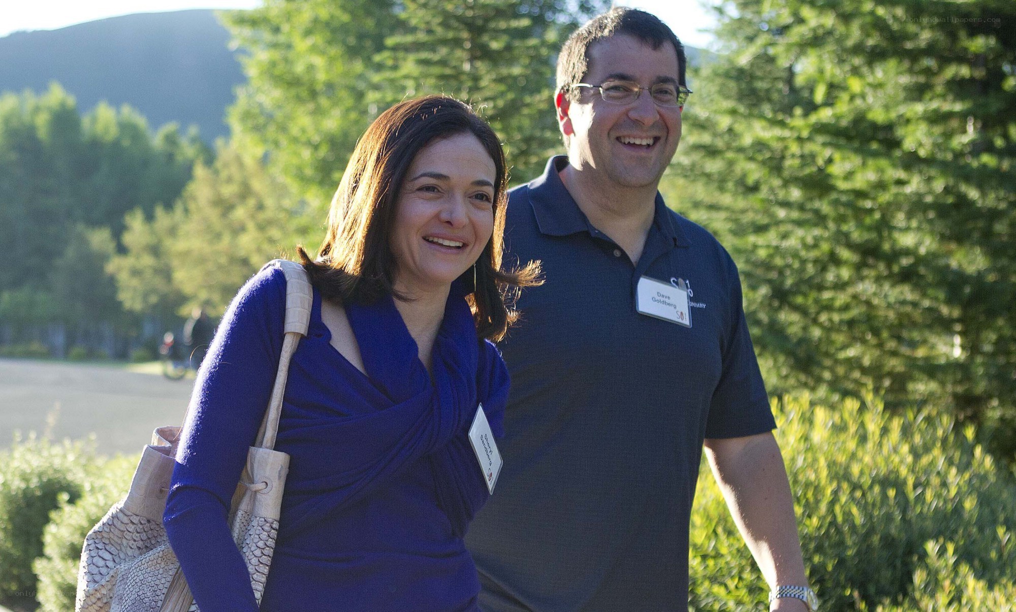 Smiling couple at outdoor event