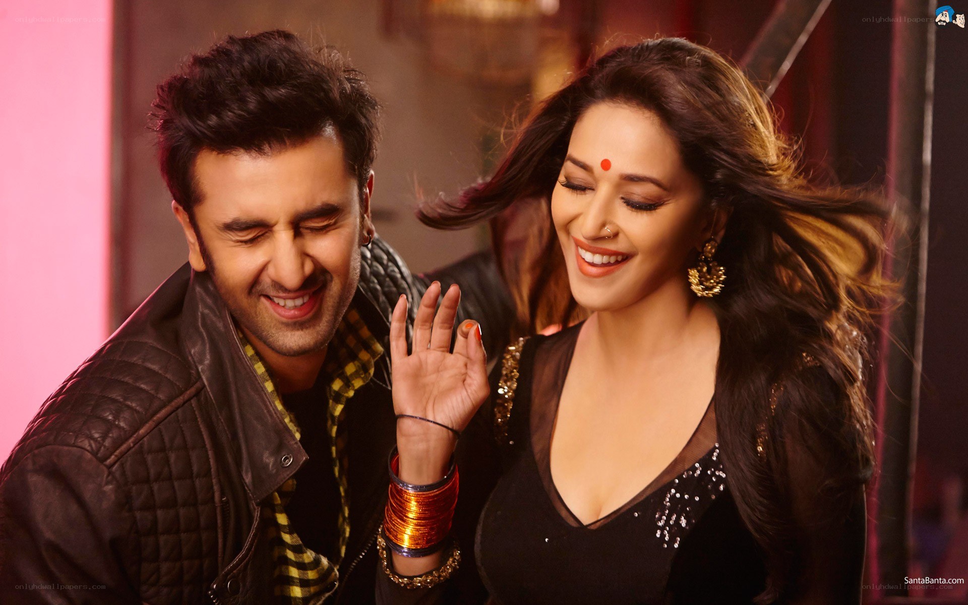 smiling couple in a dance scene