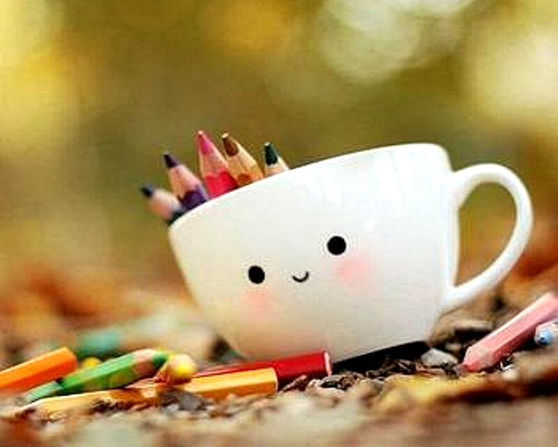 Smiling Cup with Pencils