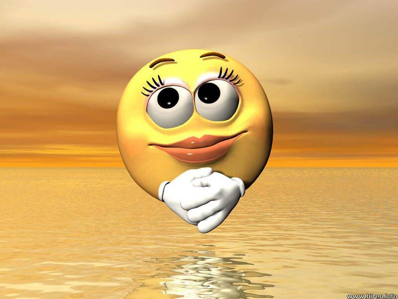 smiling emoji at sunset