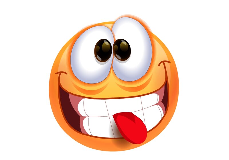 Smiling Emoji Face — Orange