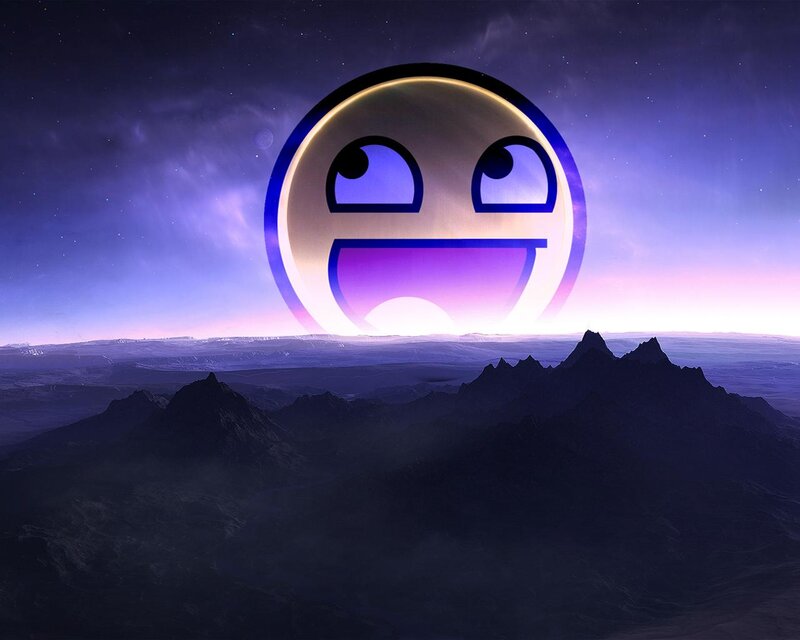 Smiling Emoji Face — Purple, Dramatic