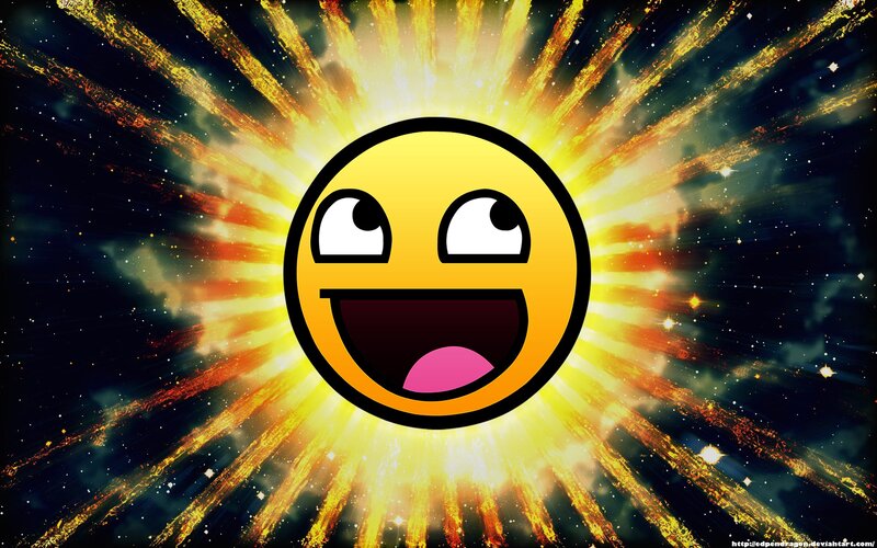 Smiling Emoji Face — Yellow, Dramatic