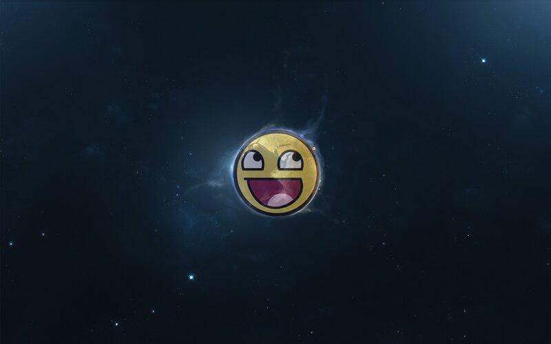 Smiling Emoji in Space — Yellow