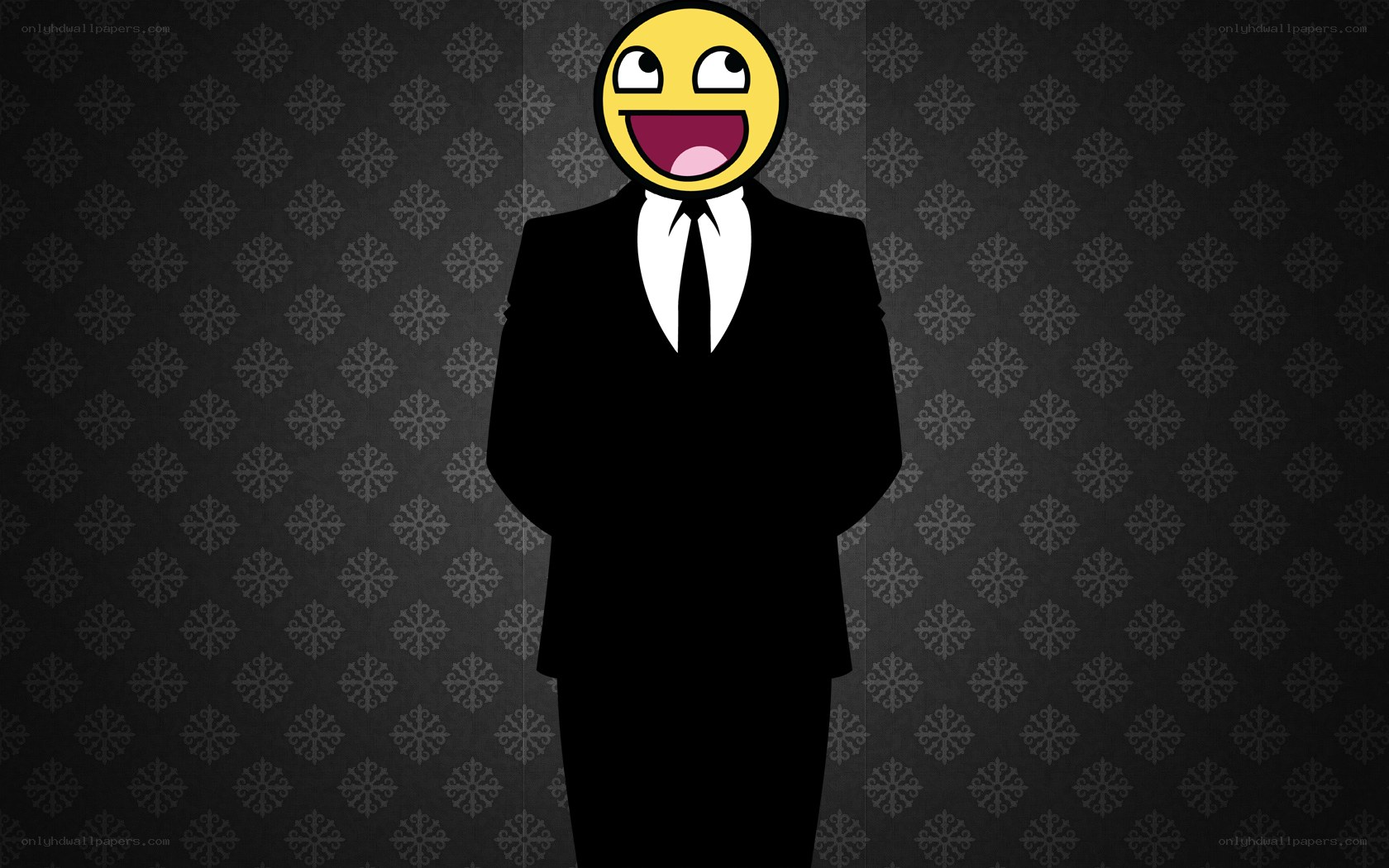 smiling emoji in suit