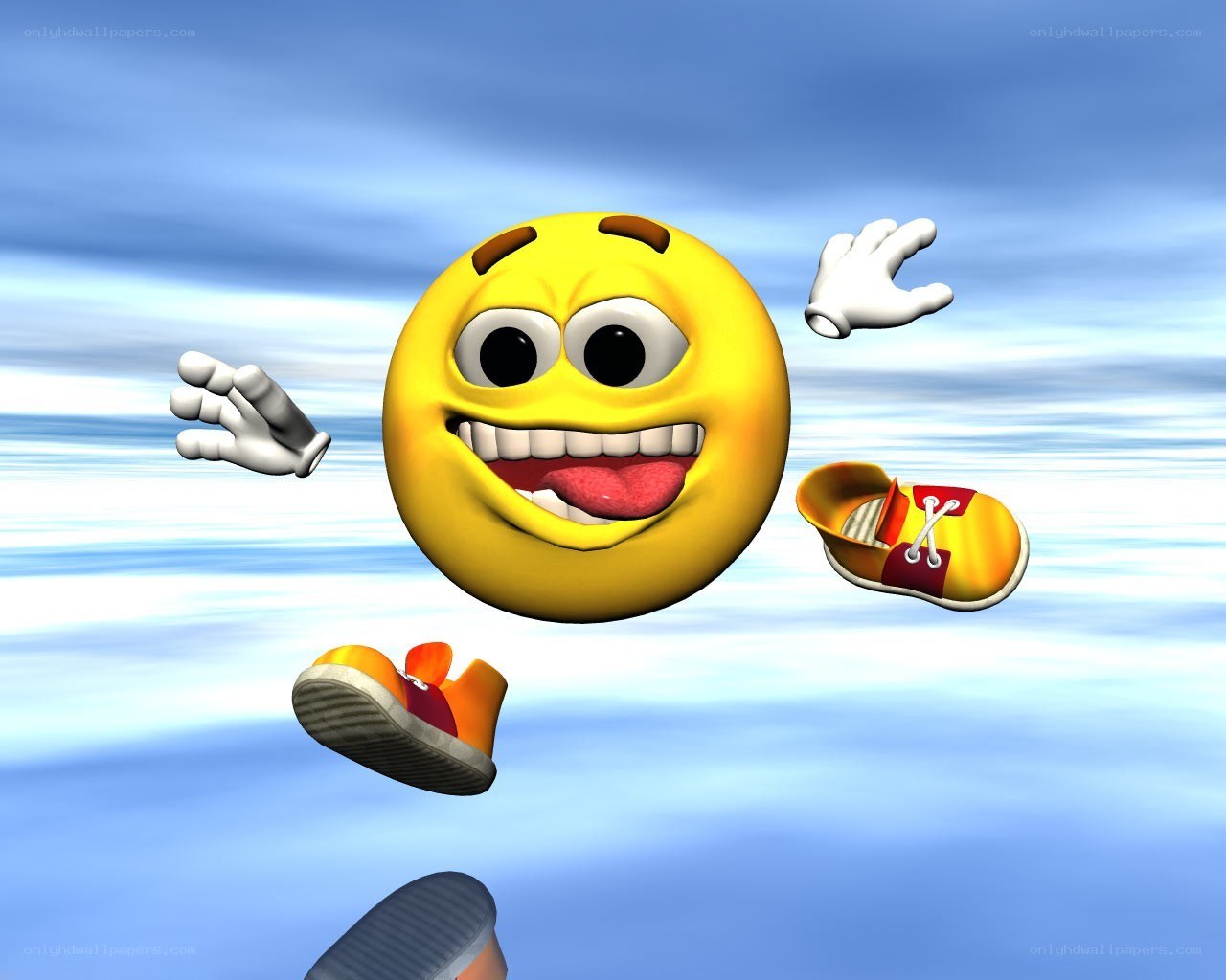 smiling emoji in the sky