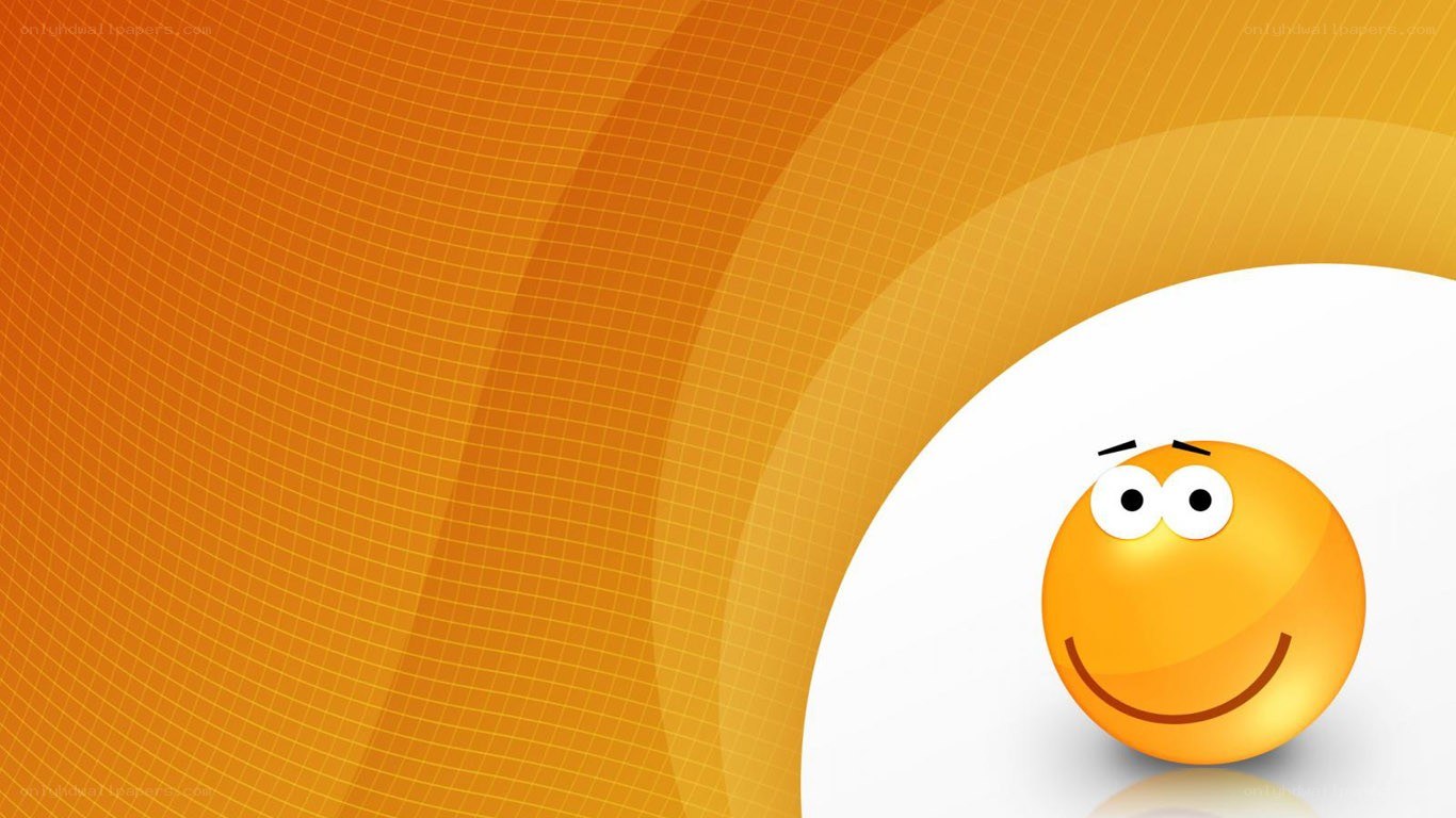 smiling emoji on orange background