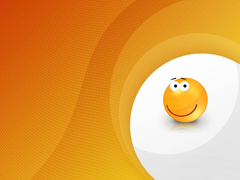 smiling emoji on orange background