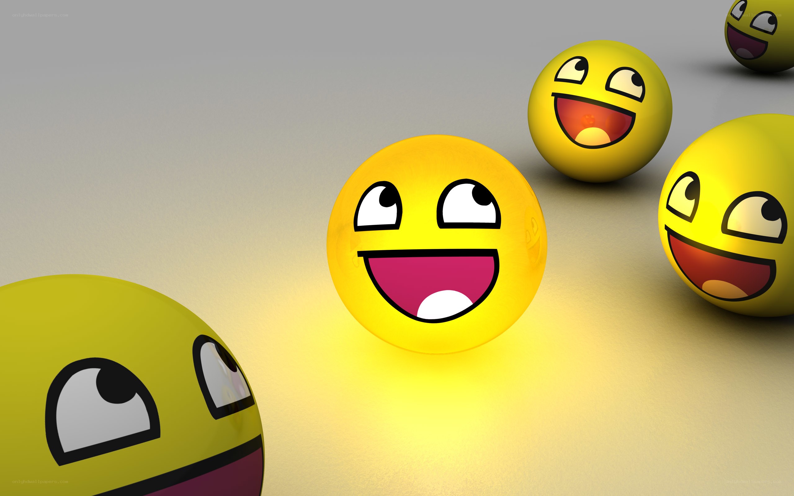smiling emoji spheres