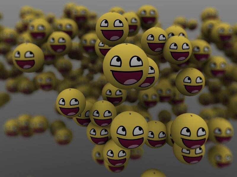 Smiling emoji spheres