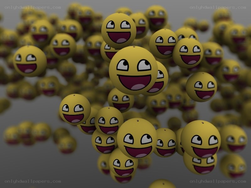 Smiling emoji spheres