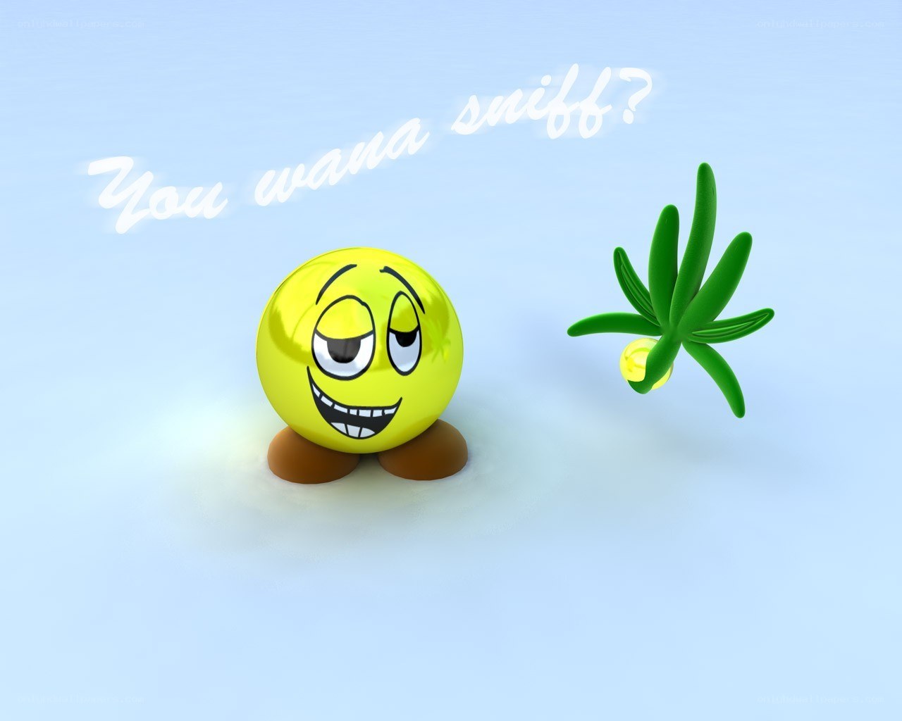 smiling emoji with plant