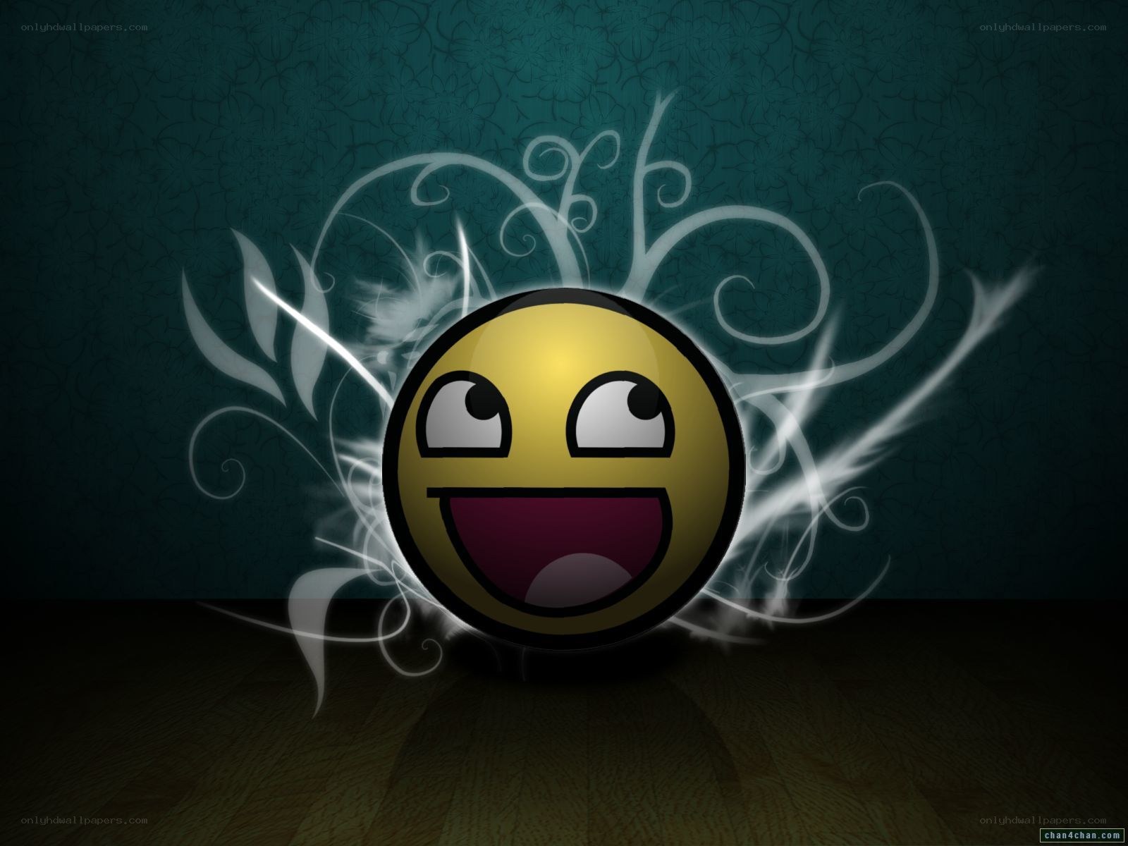 Smiling emoji with swirls