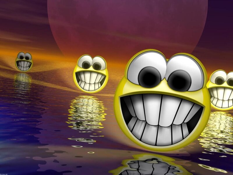 Smiling emojis on water