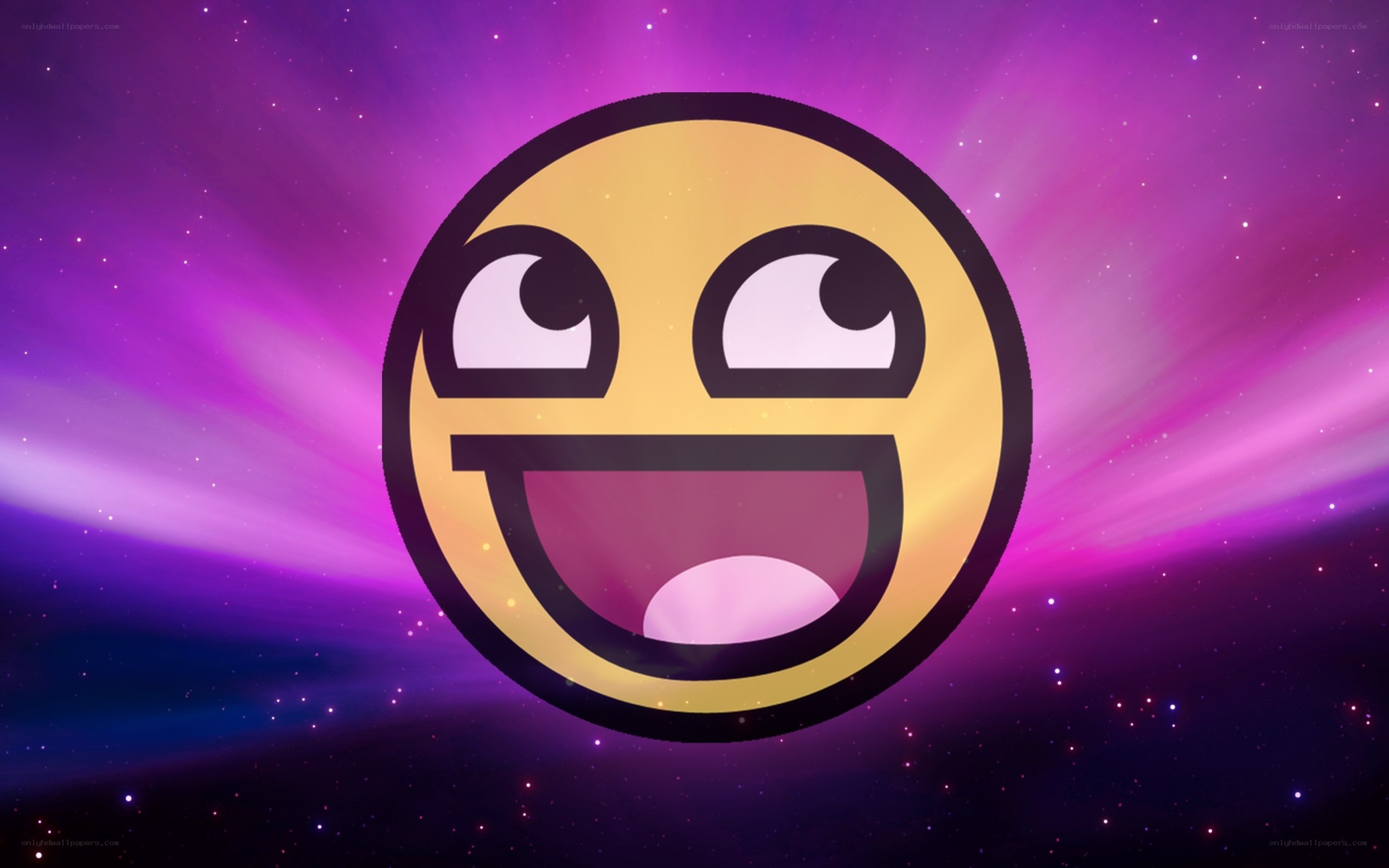 smiling face emoji on space background