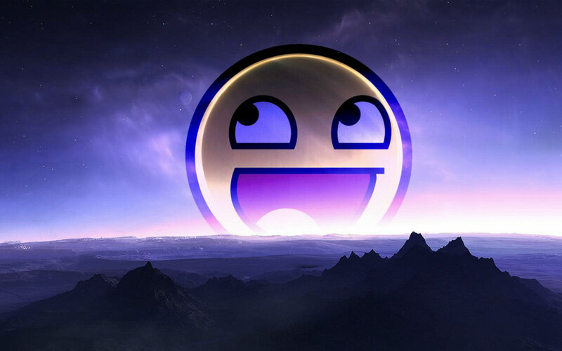 Smiling Face Emoji — Purple, Dramatic
